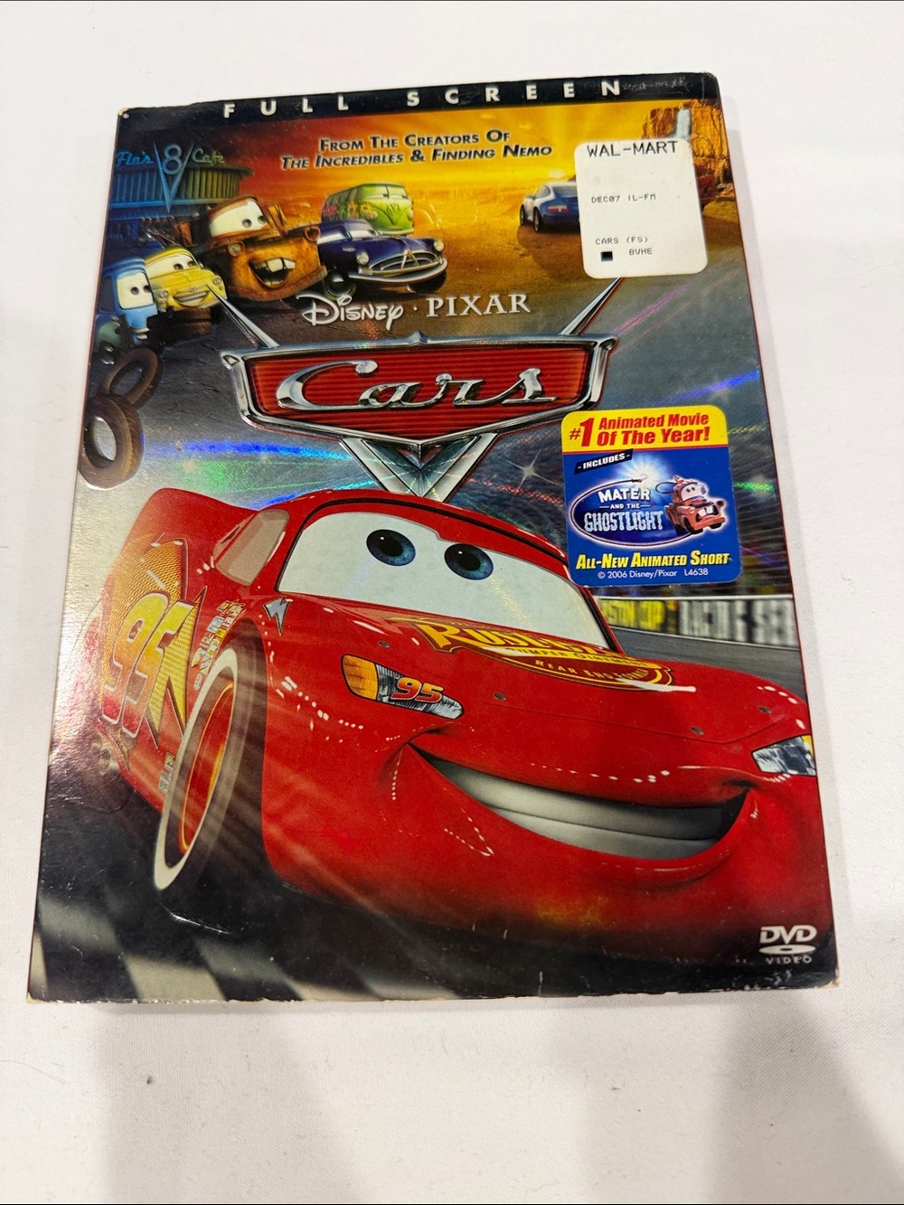 Disney Cars DVD — Red and Yellow Cover Art
